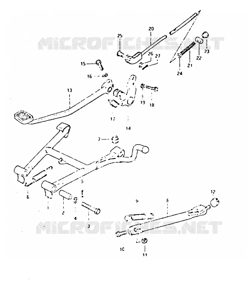 STAND - ACHTER REMPEDAAL Suzuki MOTO 400 GSX 1981  GSX400TX