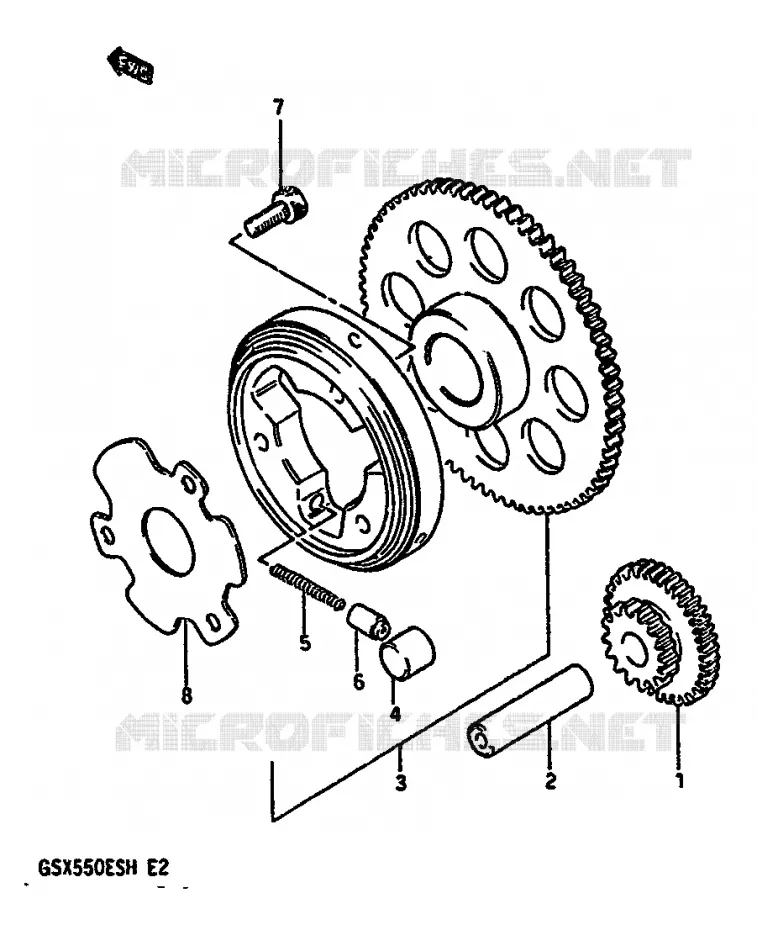 STARTMOTOR CLUTCH Suzuki MOTO 550 GSX-E 1987  GSX550EUH(F/G/H)
