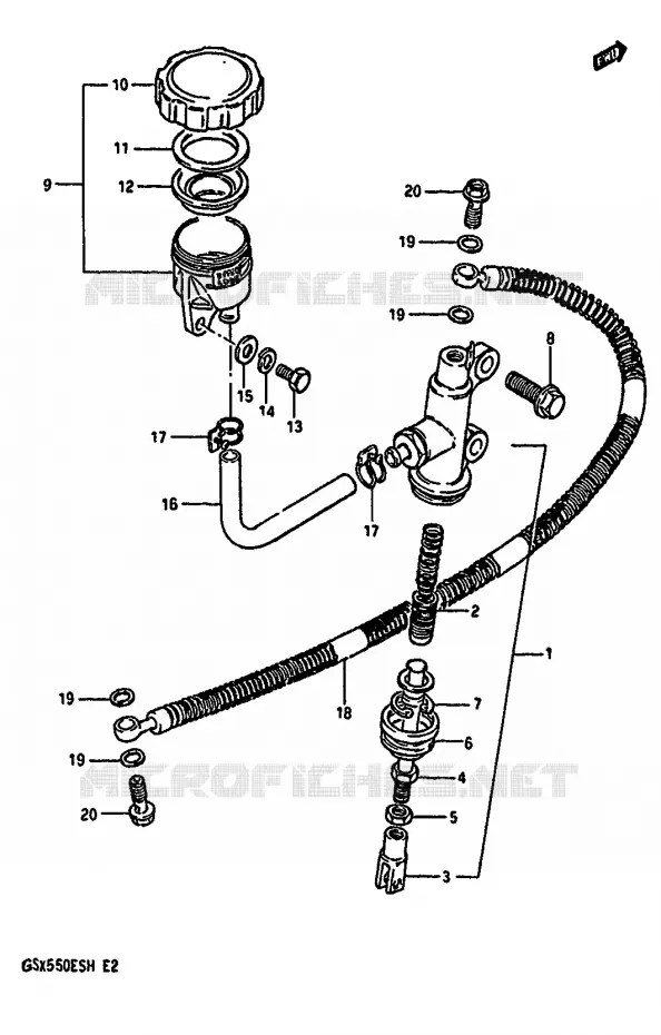 ACHTER HOOFDREMCILINDER Suzuki MOTO 550 GSX-E 1986  GSX550ESG(F/G/H)