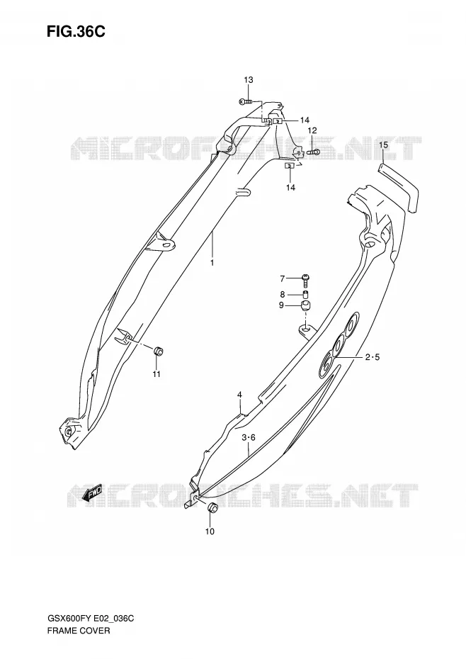 ACHTER KUIP  (MODELE K1) Suzuki MOTO 600 GSX-F 1999  GSX600FX(E2)