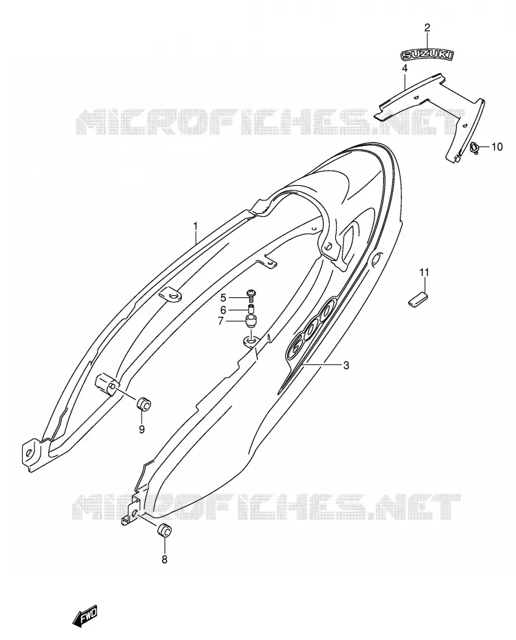 ACHTER KUIP  (MODELE K3) Suzuki MOTO 600 GSX-F 1999  GSX600FUX(E2)