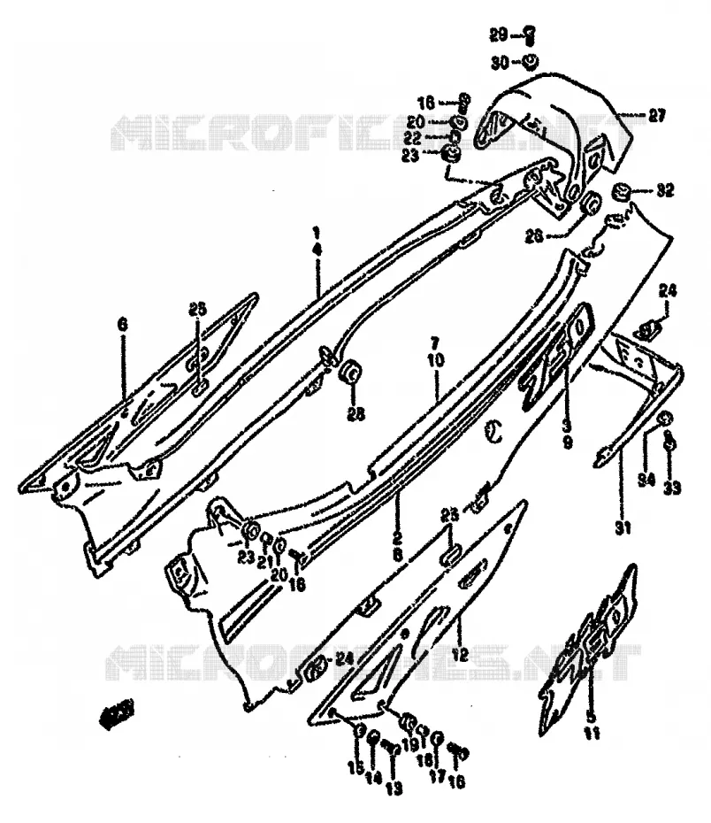 ACHTER KUIP  (MODELE P/R) Suzuki MOTO 750 GSX-F 1992  GSX750FN(K-T)