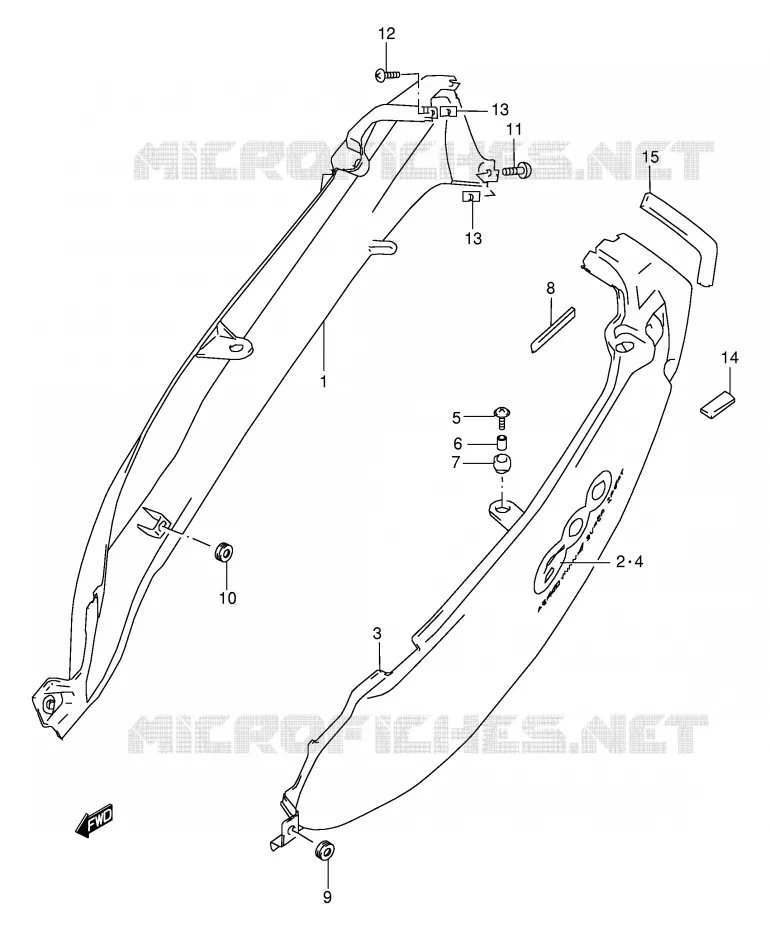 ACHTER KUIP  (MODELE W) Suzuki MOTO 600 GSX-F 2000  GSX600FUY(E2)