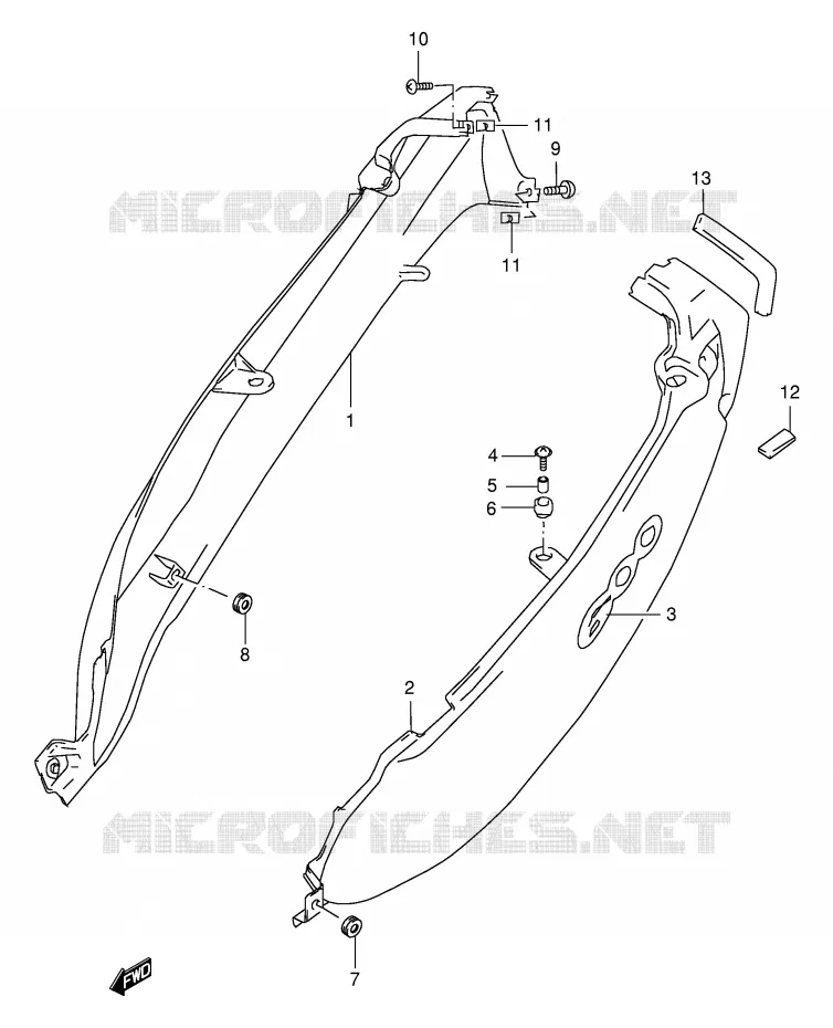ACHTER KUIP  (MODELE X) Suzuki MOTO 600 GSX-F 2000  GSX600FUY(E2)