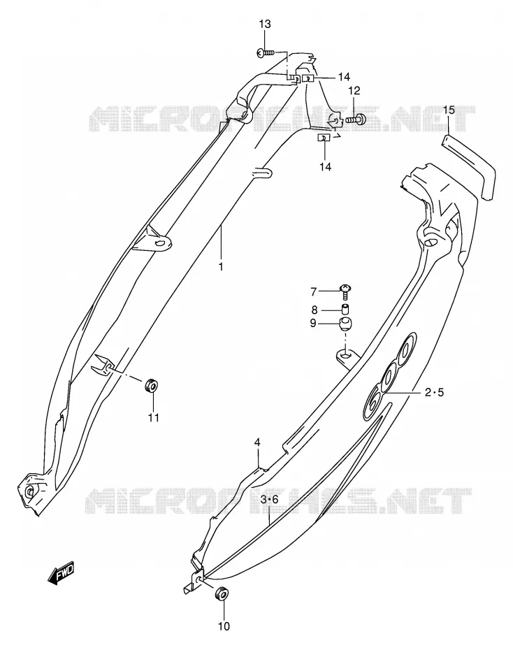 ACHTER KUIP  (MODELE Y) Suzuki MOTO 600 GSX-F 2000  GSX600FY(E2)