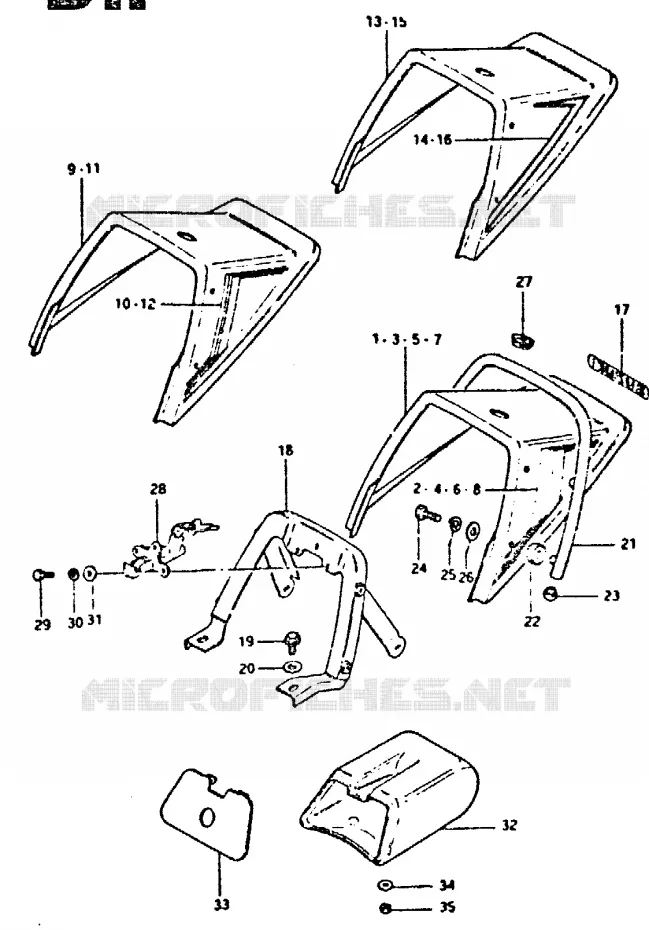 ACHTER KUIP - SEAT COWL (GSX400ET/ST) Suzuki MOTO 400 GSX 1996  GSX400ST(T/X)