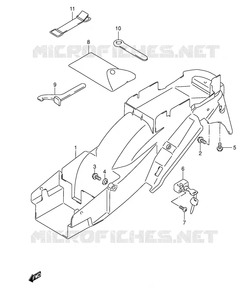 ACHTERSPATBORD (MODELE K3) Suzuki MOTO 600 GSX-F 2000  GSX600FUY(E2)
