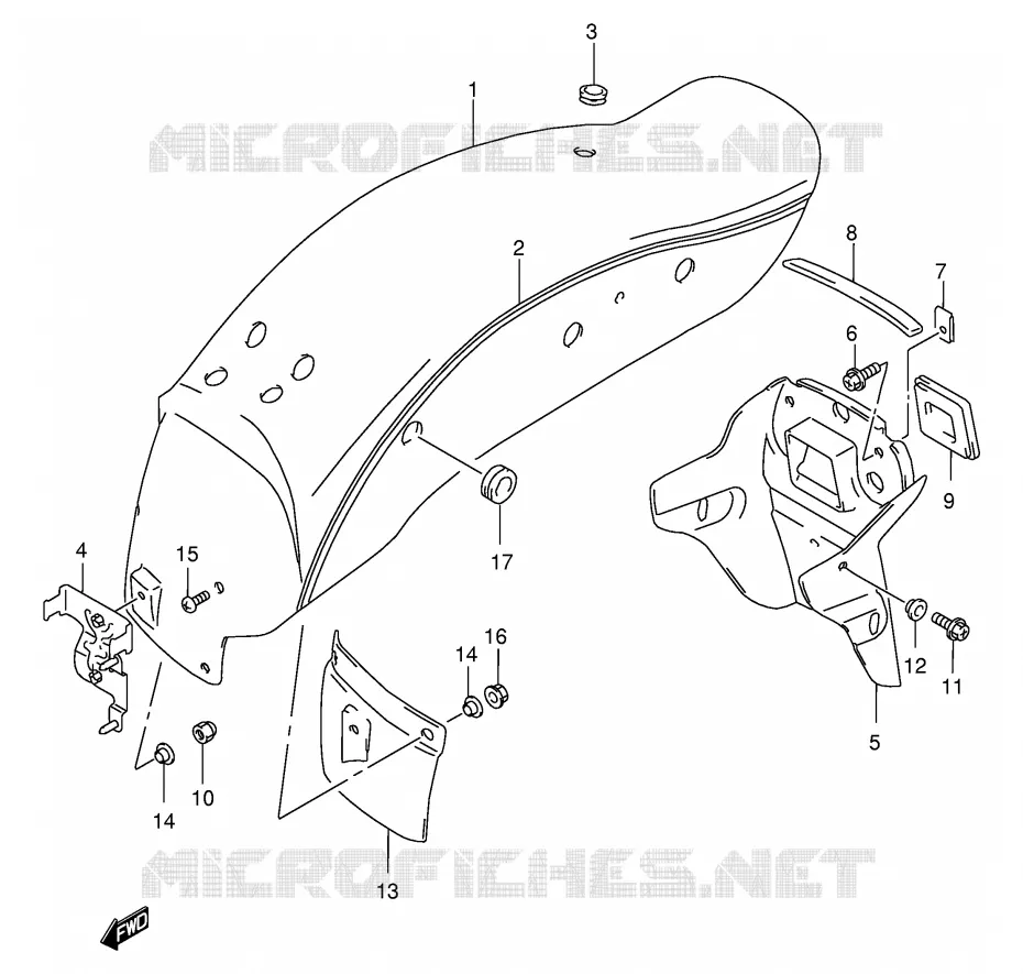 ACHTERSPATBORD (MODELE X) Suzuki MOTO 250 MARAUDER 2000  GZ250Y(E1)
