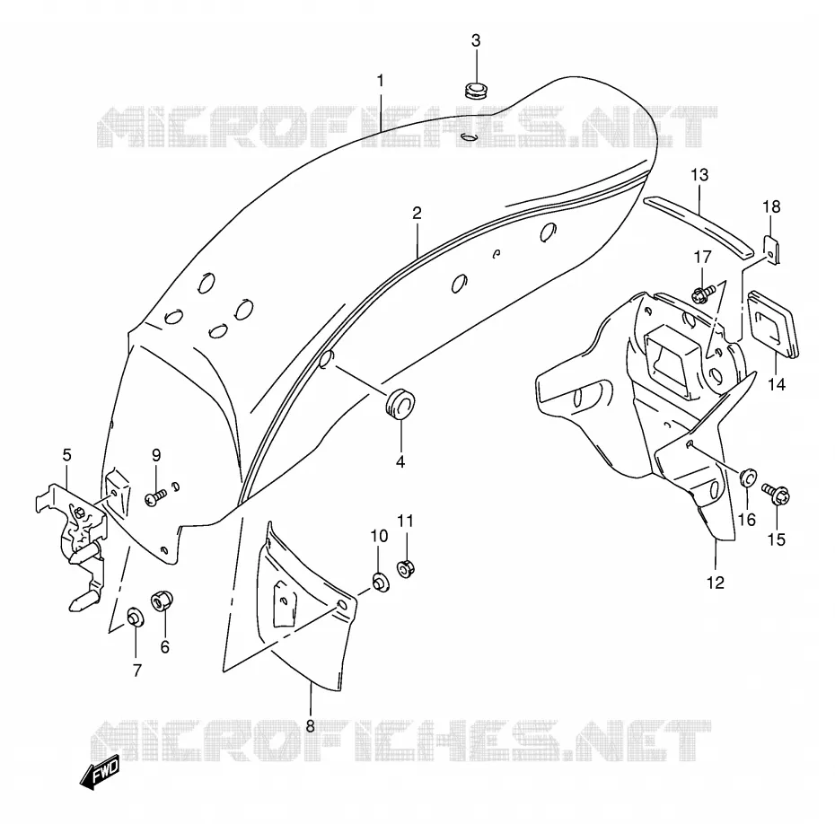 ACHTERSPATBORD (MODELE Y) Suzuki MOTO 250 MARAUDER 2000  GZ250Y(E1)