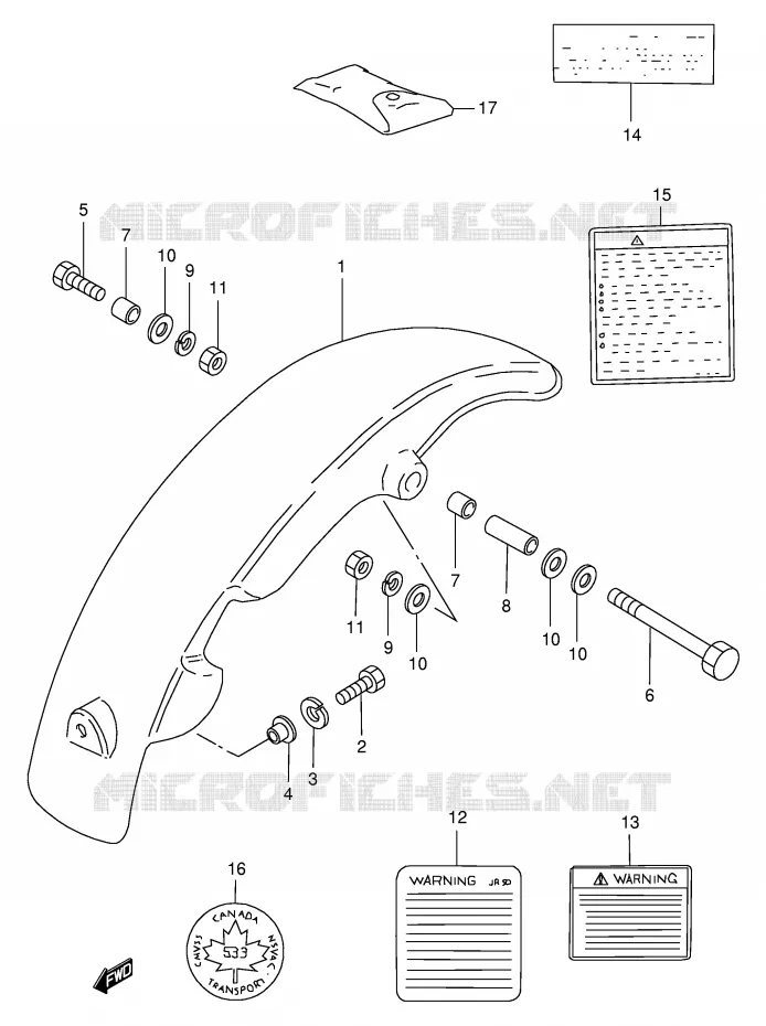 ACHTERSPATBORD Suzuki MOTO 50 JR 1999  JR50X(P3/P28)