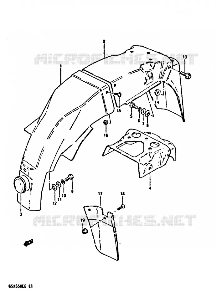 ACHTERSPATBORD Suzuki MOTO 550 GSX-E 1984  GSX550EFE(E1)