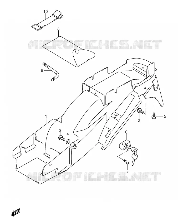 ACHTERSPATBORD Suzuki MOTO 750 GSX-F 2004  GSX750FK4(E2)