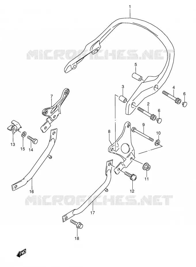 BACKREST (MODELE J/K/L/M/N/P) Suzuki MOTO 600 GSX-F 1992  GSX600FUN(E2)