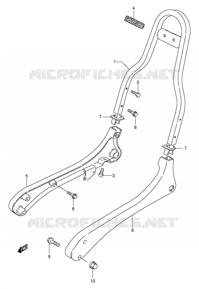 BACKREST Suzuki MOTO 650 BOULEVARD 2002  LS650PK2(E3/E28)