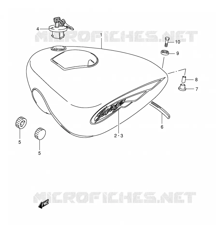 BENZINETANK (MODELE K2/K3) Suzuki MOTO 650 SAVAGE 1998  LS650PW(E2)