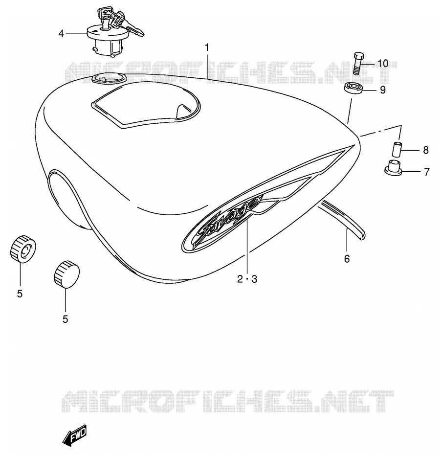 BENZINETANK (MODELE K4) Suzuki MOTO 650 BOULEVARD 1998  LS650PW(E3/E28)