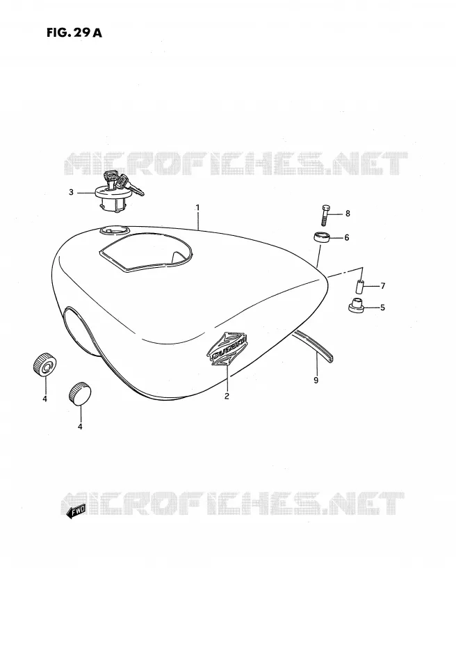 BENZINETANK (MODELE M/R) Suzuki MOTO 650 SAVAGE 1991  LS650PM(E2)