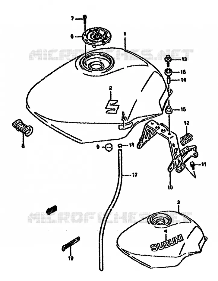 BENZINETANK (MODELE P/R/S) Suzuki MOTO 750 GSX-F 1992  GSX750FN(K-T)