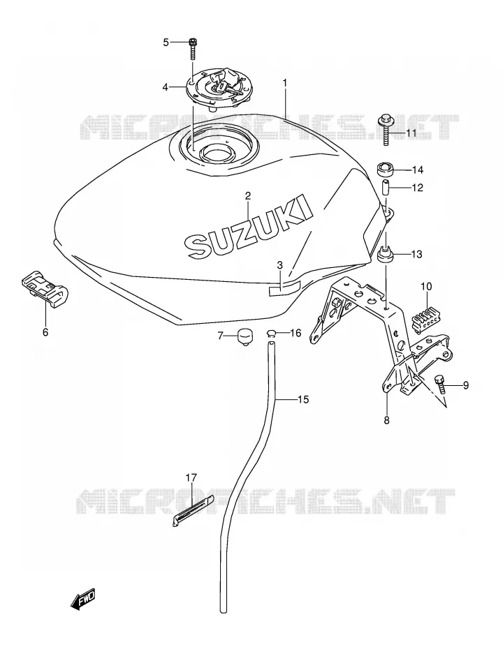 BENZINETANK (MODELE T) Suzuki MOTO 600 GSX-F 1993  GSX600FP(E2)