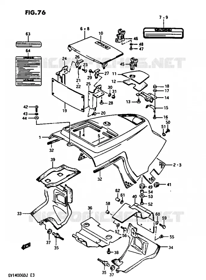 BOVENSTE KUIP MODEL G Suzuki MOTO 1400 CAVALCADE 1987  GV1400GTH(G/H/J)