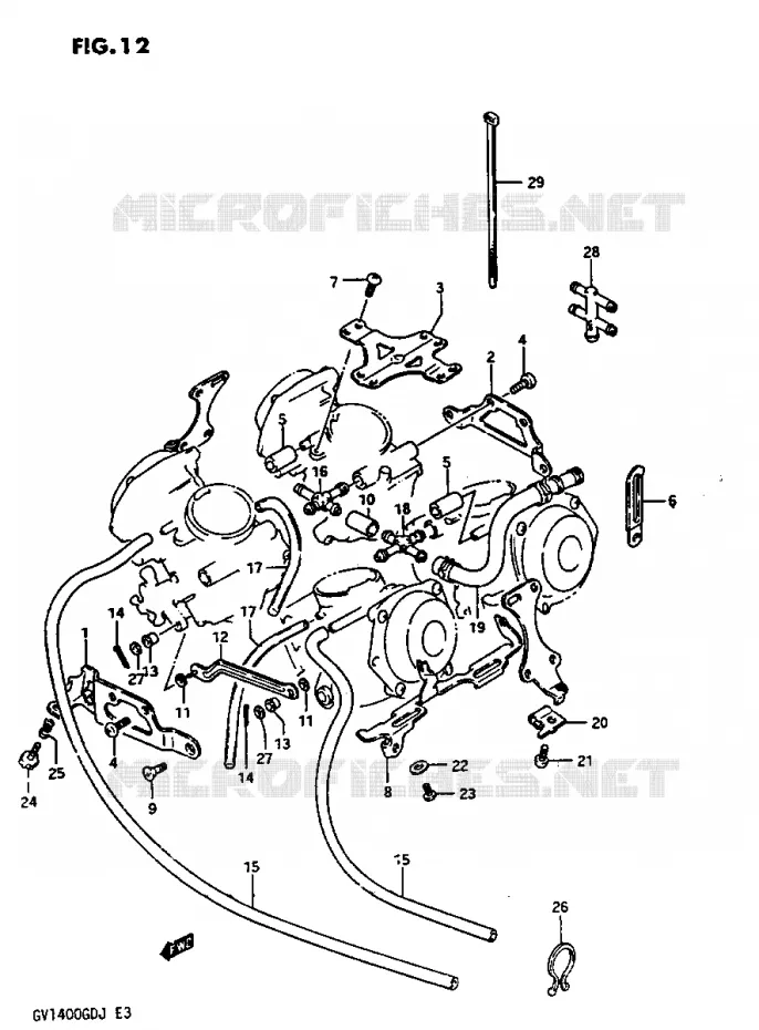 CARBURETOR AANSLUITINGEN Suzuki MOTO 1400 CAVALCADE 1987  GV1400GCH(G/H/J)