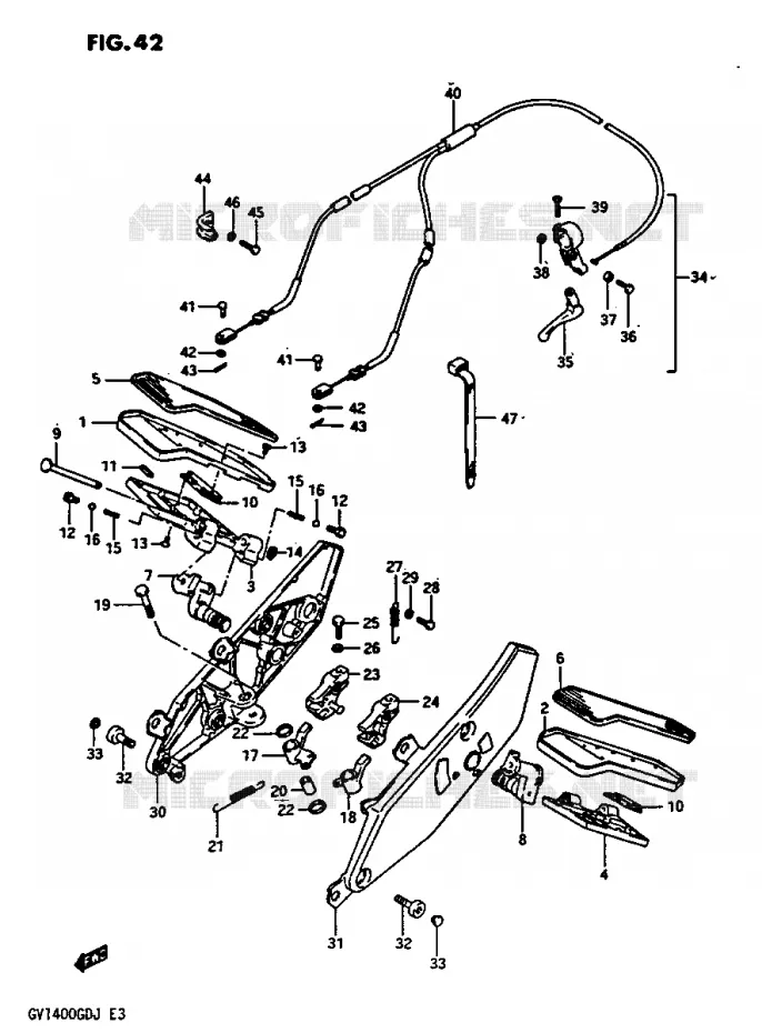 FOOTREST Suzuki MOTO 1400 CAVALCADE 1986  GV1400GCG(G/H/J)