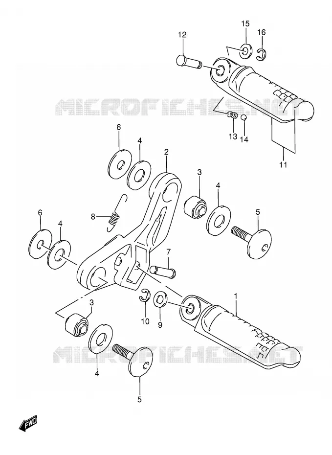 FOOTREST Suzuki MOTO 600 GSX-F 1994  GSX600FU2R(E2)