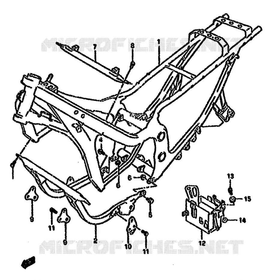 FRAME (MODELE K/L/M/N/P/R) Suzuki MOTO 750 GSX-F 1993  GSX750FP(K-T)