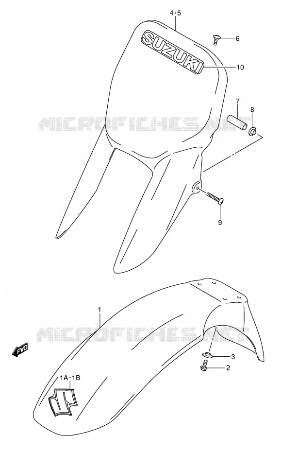 FRONT FENDER Suzuki MOTO 80 JR 2003  JR80K3(P3/P28)