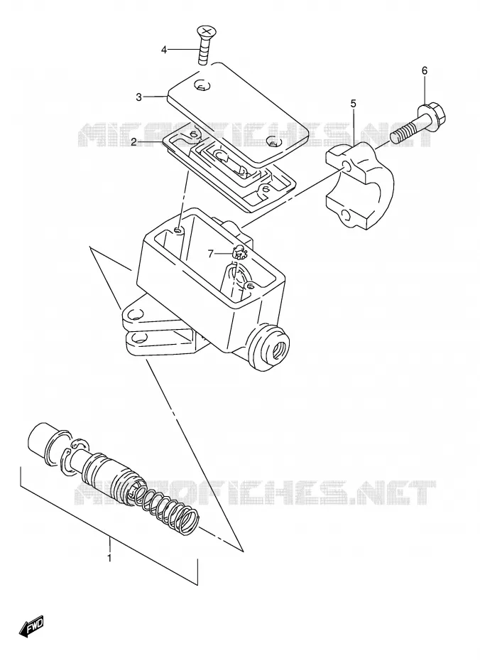 FRONT HOOFDREMCILINDER (MODELE J) Suzuki MOTO 600 GSX-F 1992  GSX600FUN(E2)
