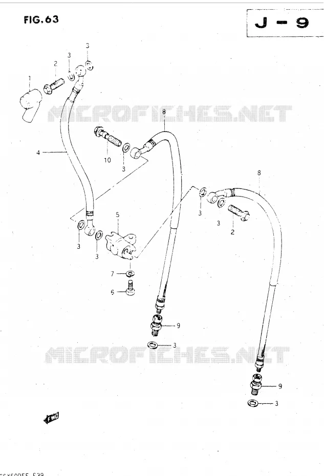 FRONT REMSLANG (MODELE F) Suzuki MOTO 500 GSX-E 1984  GSX500ESE(E39)