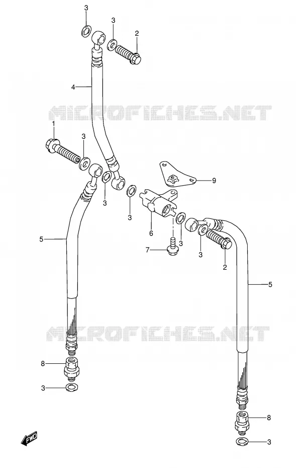 FRONT REMSLANG Suzuki MOTO 600 GSX-F 1992  GSX600FU2N(E2)
