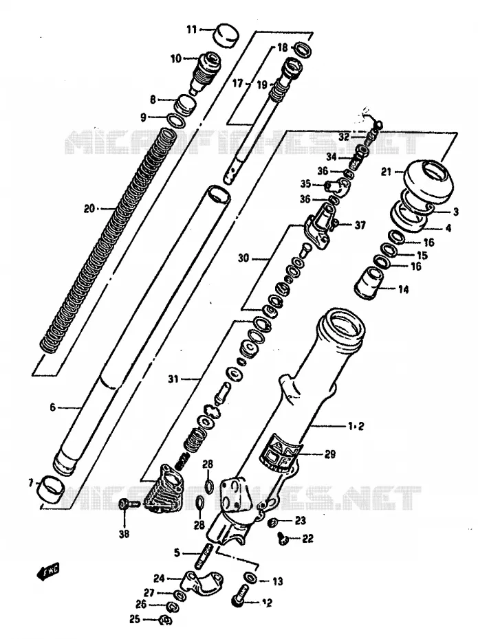 FRONT SCHOKDEMPER Suzuki MOTO 750 GSX-S 1982  GSX750SZ