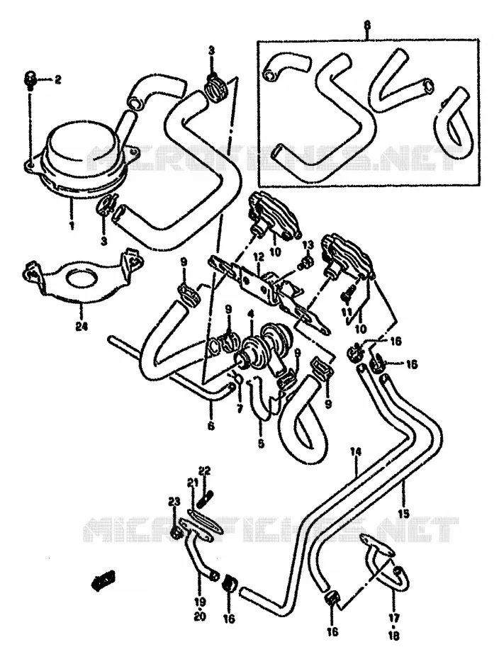FUEL EVAP SYSTEM (E18,MODELE N E39) Suzuki MOTO 750 GSX-F 1990  GSX750FSKL(K-T)