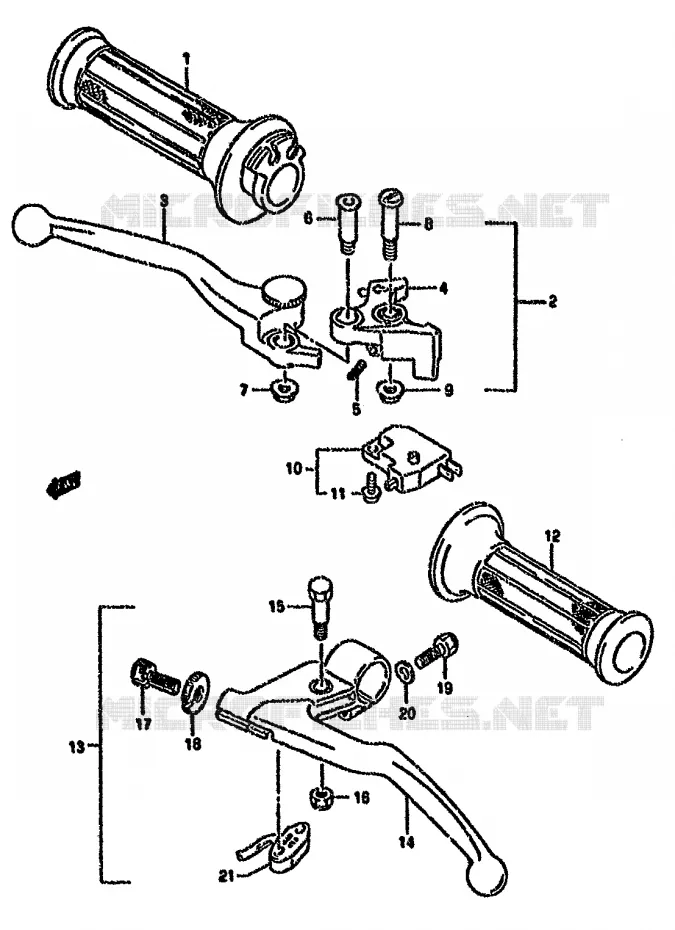 HANDGRIPS - LEVERS Suzuki MOTO 750 GSX-F 1993  GSX750FP(K-T)