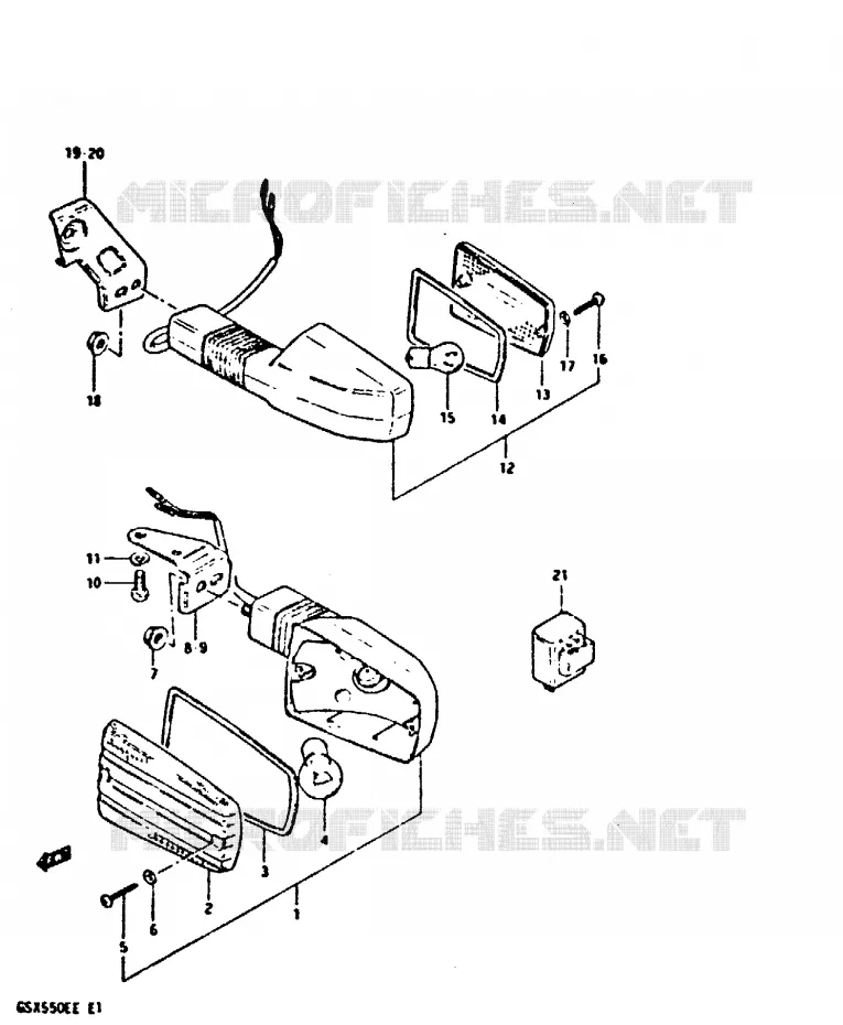INDICATOREN (E2, E17) Suzuki MOTO 550 GSX-E 1983  GSX550ED(E1)