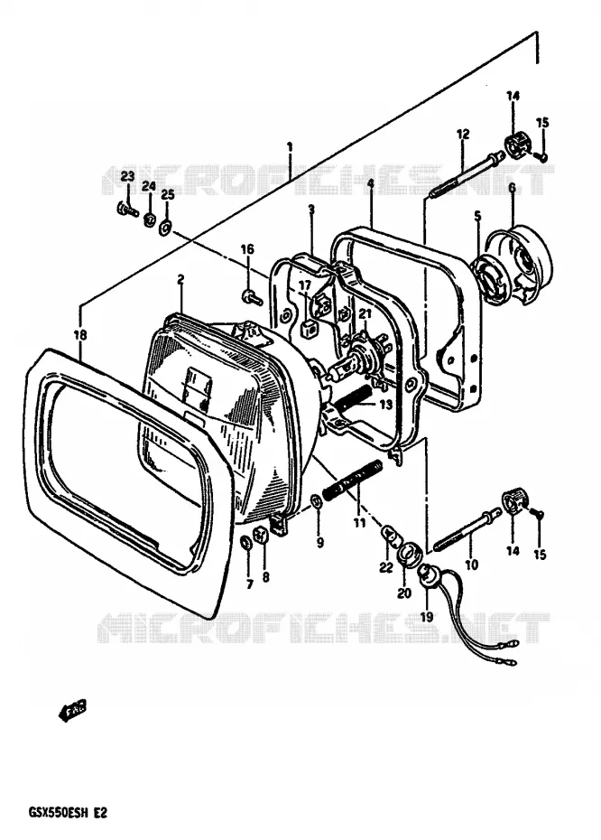 KOPLAMP (GSX550ESF/EFF/ESG/EFG/ESH/EFH) Suzuki MOTO 550 GSX-E 1987  GSX550EUH(F/G/H)