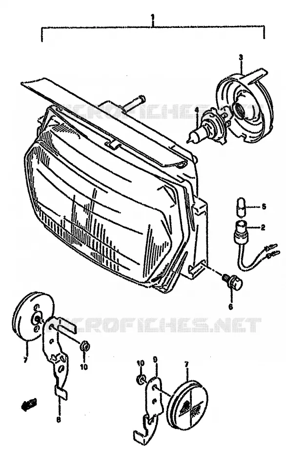 KOPLAMP (MODELE S) Suzuki MOTO 750 GSX-F 1995  GSX750FS(K-T)