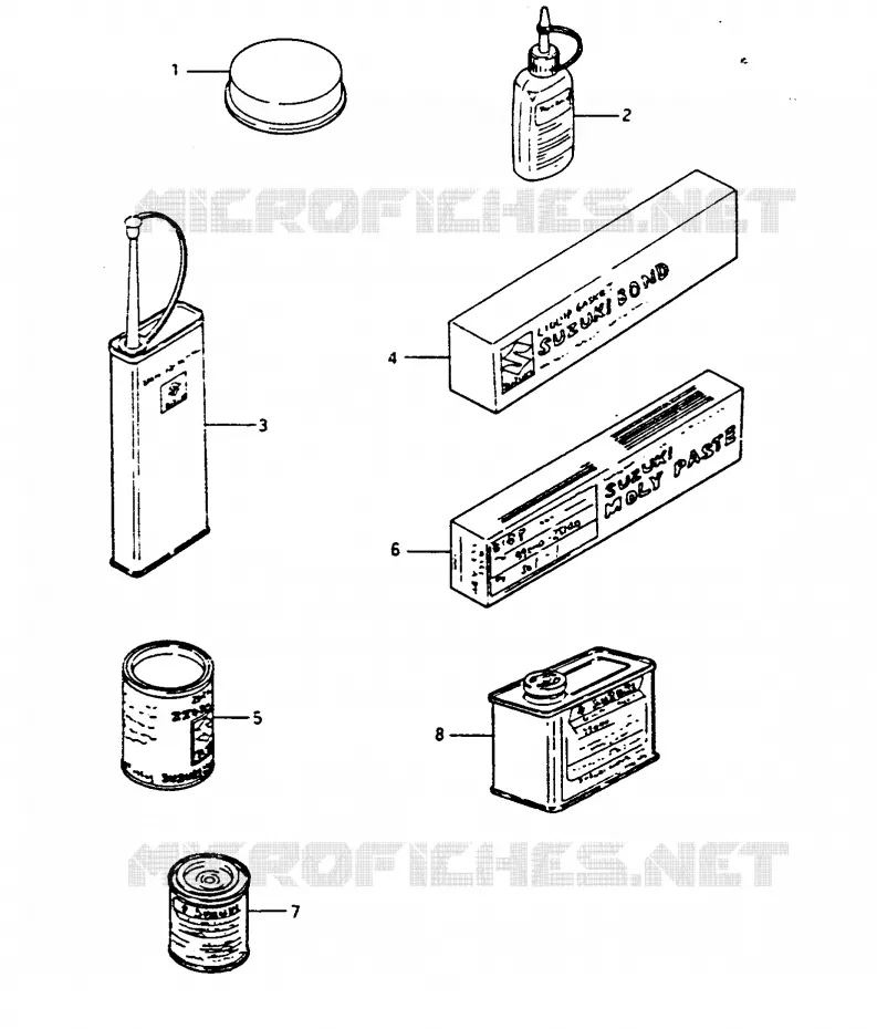 OPTIES (PAINT, LUBRICATION & SEALANTS) Suzuki MOTO 1400 CAVALCADE 1987  GV1400GTH(G/H/J)