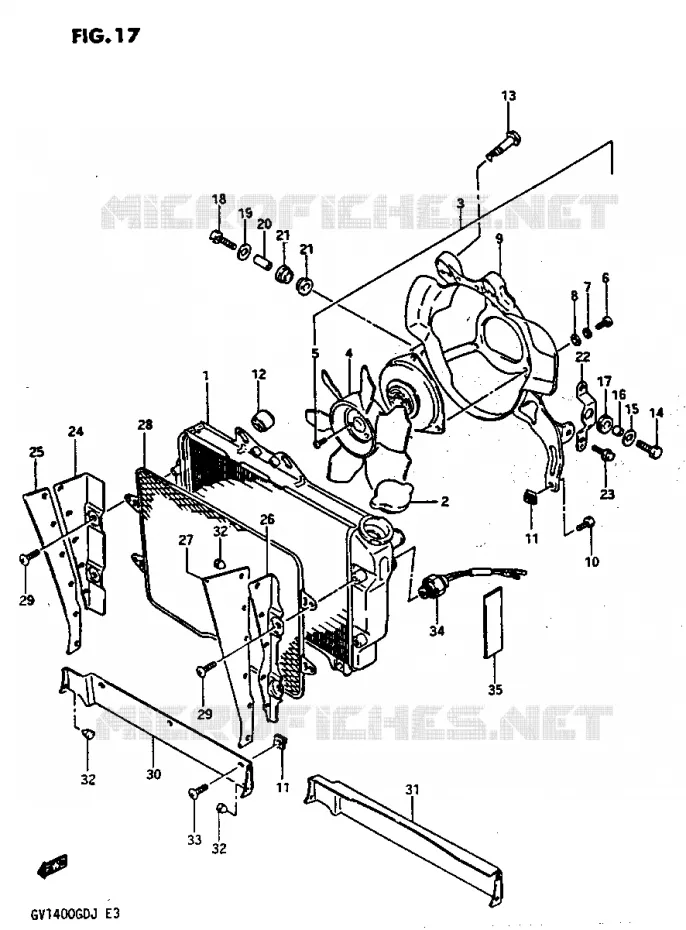 RADIATOR Suzuki MOTO 1400 CAVALCADE 1987  GV1400GTH(G/H/J)