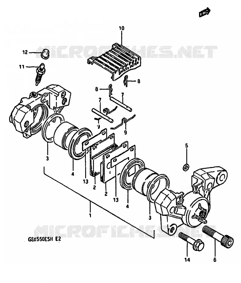 REAR CALIPER Suzuki MOTO 550 GSX-E 1987  GSX550ESH(F/G/H)