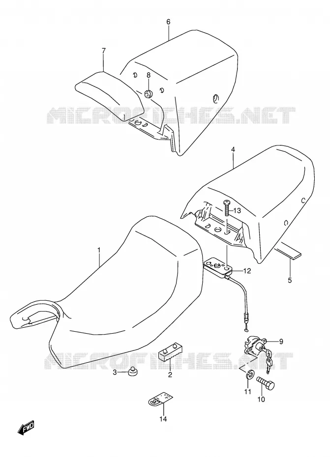 SEAT (MODELE J/K/L/M) Suzuki MOTO 600 GSX-F 1993  GSX600FU2P(E2)
