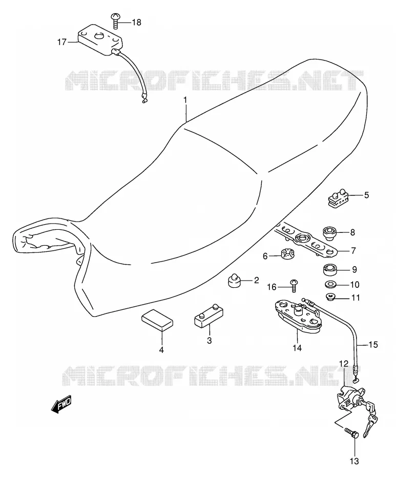 SEAT (MODELE K/L/M/N/P/R) Suzuki MOTO 750 GSX-F 1993  GSX750FP(E2)