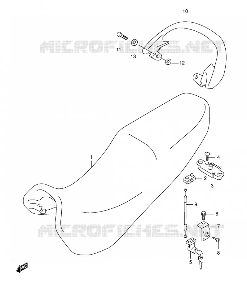 SEAT (MODELE K3) Suzuki MOTO 600 GSX-F 2001  GSX600FK1(E2)