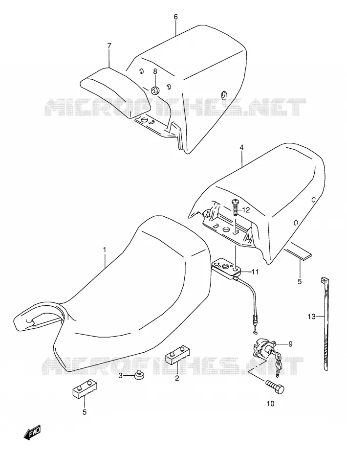 SEAT (MODELE N/P/R/S/T) Suzuki MOTO 600 GSX-F 1991  GSX600FU2M(E2)
