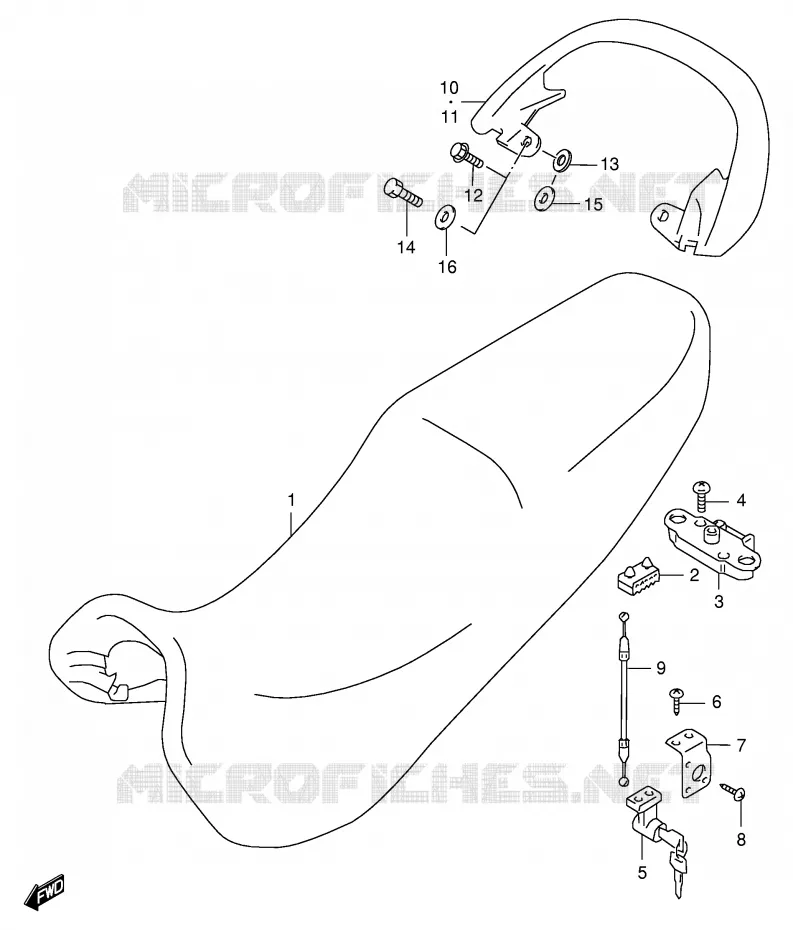 SEAT (MODELE W/X) Suzuki MOTO 600 GSX-F 2001  GSX600FUK1(E2)