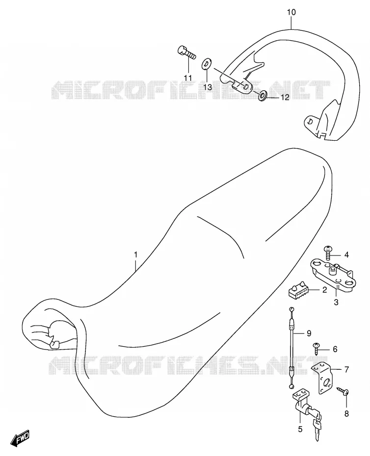 SEAT (MODELE Y/K1/K2) Suzuki MOTO 600 GSX-F 1998  GSX600FUW(E2)