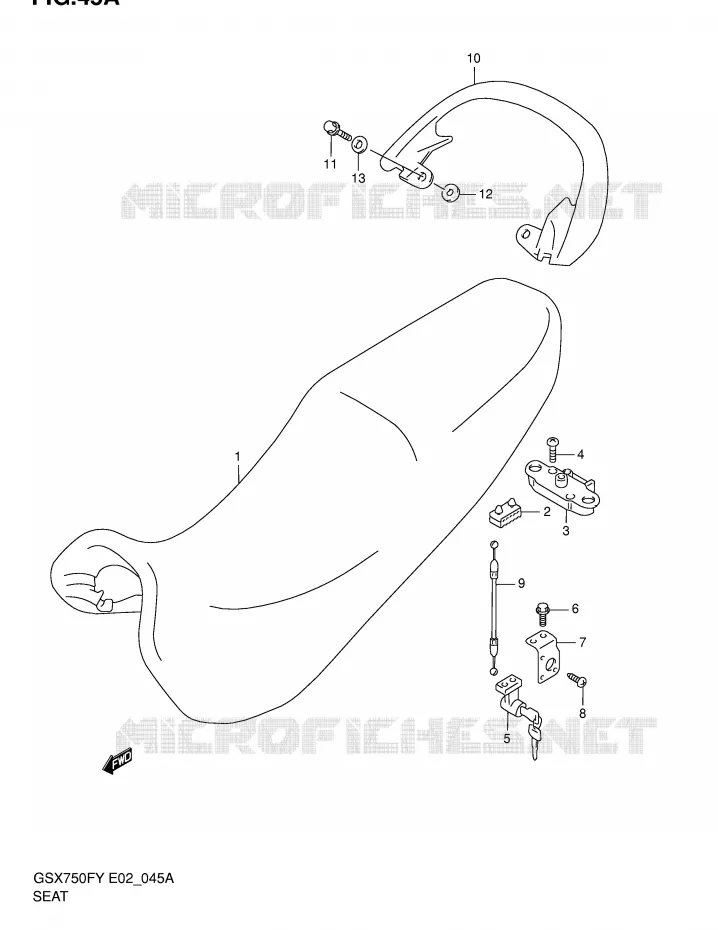 SEAT (MODELE Y/K1/K2) Suzuki MOTO 750 GSX-F 2000  GSX750FY(E2)