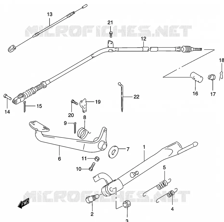 STAND - ACHTER REMPEDAAL Suzuki MOTO 250 MARAUDER 2003  GZ250K3(K3)