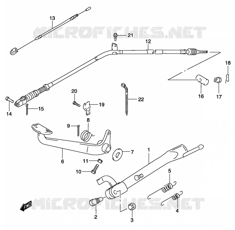 STAND - ACHTER REMPEDAAL Suzuki MOTO 250 MARAUDER 2004  GZ250K4(P3)